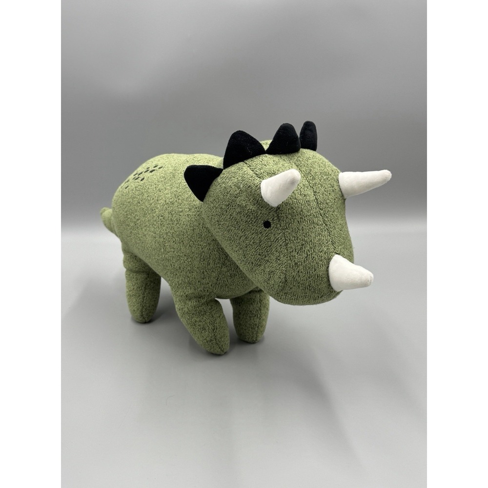 Pillowfort Green Dinosaur Triceratops Plush Throw Pillow 14" Long